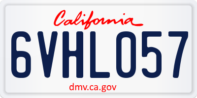 CA license plate 6VHL057