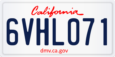 CA license plate 6VHL071