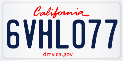 CA license plate 6VHL077