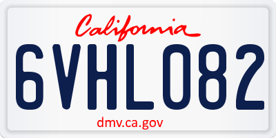CA license plate 6VHL082