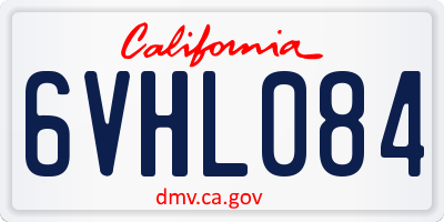 CA license plate 6VHL084