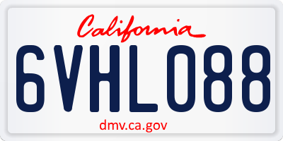 CA license plate 6VHL088