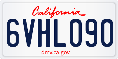 CA license plate 6VHL090
