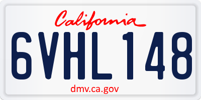 CA license plate 6VHL148