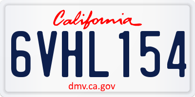 CA license plate 6VHL154