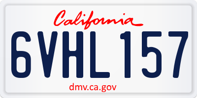CA license plate 6VHL157