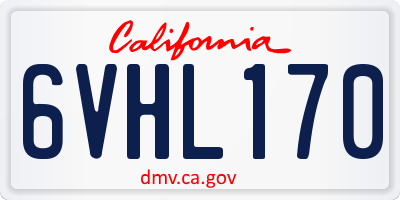 CA license plate 6VHL170