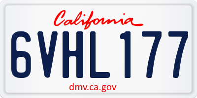 CA license plate 6VHL177