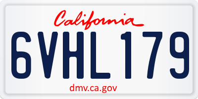 CA license plate 6VHL179