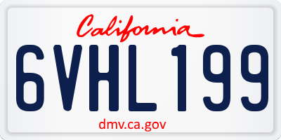 CA license plate 6VHL199
