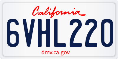 CA license plate 6VHL220