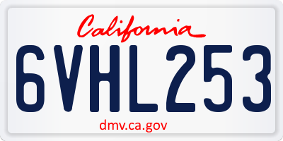 CA license plate 6VHL253