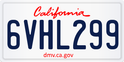 CA license plate 6VHL299