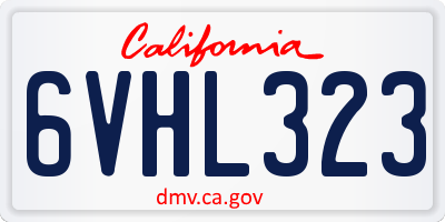 CA license plate 6VHL323