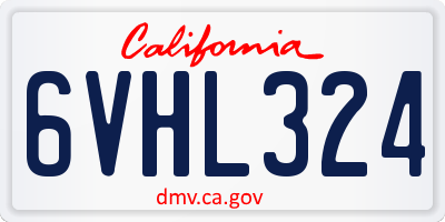 CA license plate 6VHL324
