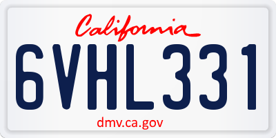 CA license plate 6VHL331