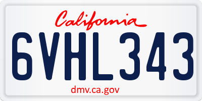 CA license plate 6VHL343