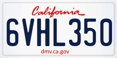 CA license plate 6VHL350