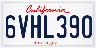 CA license plate 6VHL390