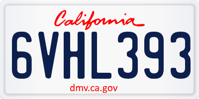 CA license plate 6VHL393