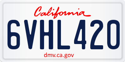 CA license plate 6VHL420