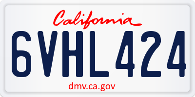 CA license plate 6VHL424