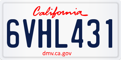 CA license plate 6VHL431