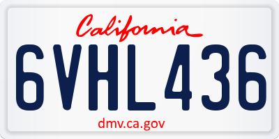 CA license plate 6VHL436