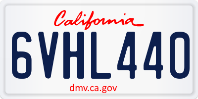 CA license plate 6VHL440