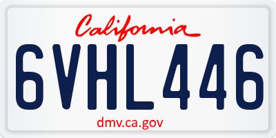 CA license plate 6VHL446
