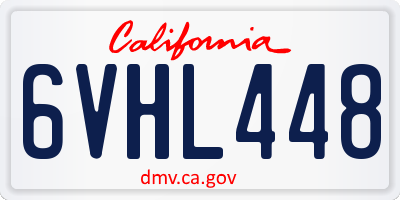 CA license plate 6VHL448