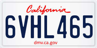 CA license plate 6VHL465