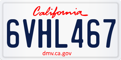 CA license plate 6VHL467