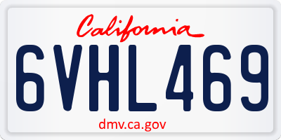 CA license plate 6VHL469