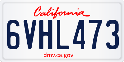 CA license plate 6VHL473