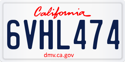 CA license plate 6VHL474