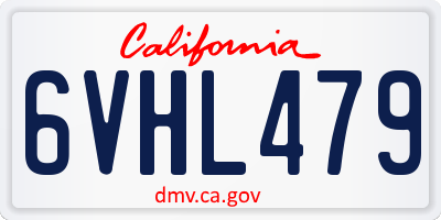 CA license plate 6VHL479
