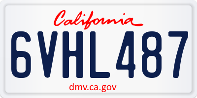 CA license plate 6VHL487