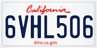 CA license plate 6VHL506