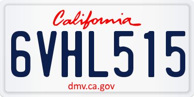 CA license plate 6VHL515