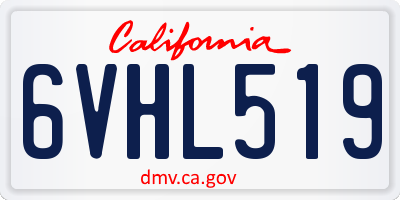 CA license plate 6VHL519
