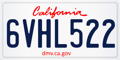 CA license plate 6VHL522
