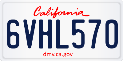 CA license plate 6VHL570