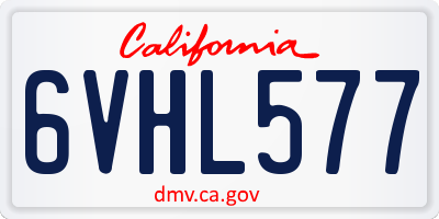 CA license plate 6VHL577