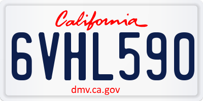 CA license plate 6VHL590