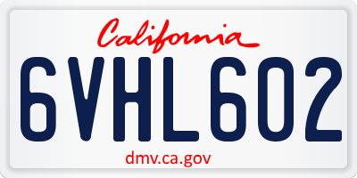 CA license plate 6VHL602