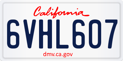 CA license plate 6VHL607
