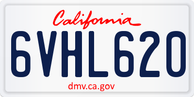 CA license plate 6VHL620