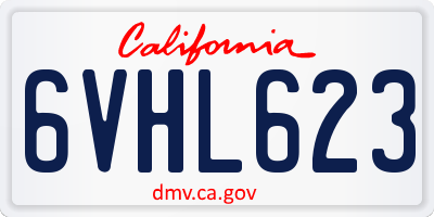 CA license plate 6VHL623
