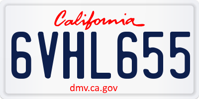 CA license plate 6VHL655
